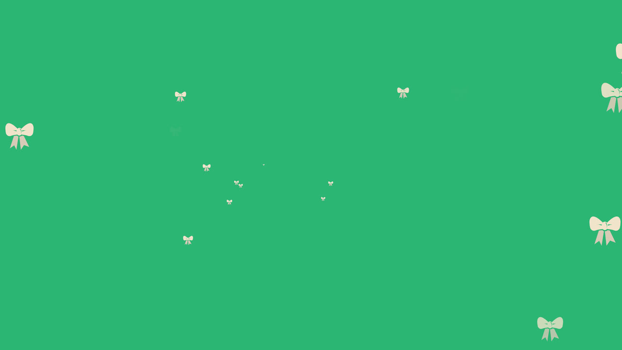 초록색 배경 위에 떠다니는  ⁇ 타이의 애니메이션