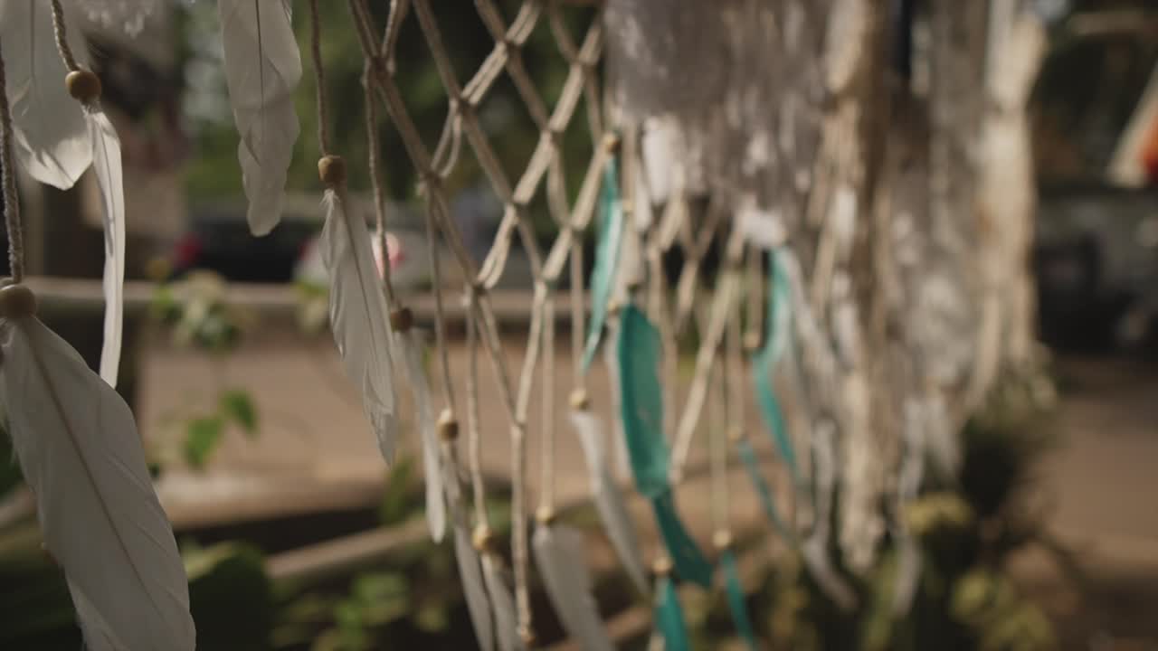 cazadores de sueños abstractos que se mueven en el viento, vibraciones bohemias poéticas