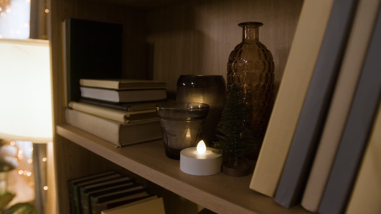 Shelf with books and decorative objects