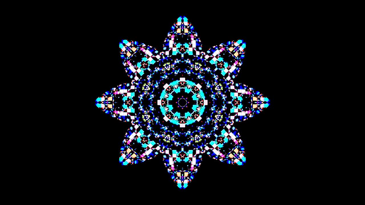 hermoso caleidoscopio abstracto que brilla, una luz radiante que regula los movimientos sutiles