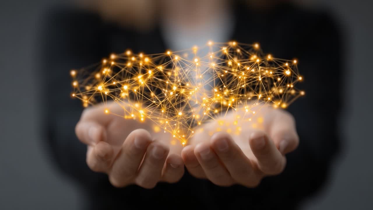 Illuminated Connections: A Metaphoric Representation of Digital Networks and Relationships Emerging from Outstretched Hands