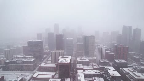 city snowstorm in denver, colorado