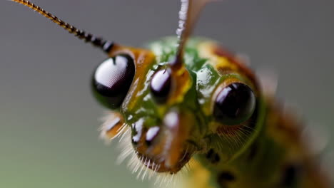 macro shot of a colorful insect