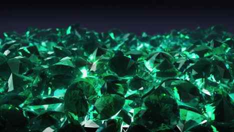 pile of green sparkling diamonds close up