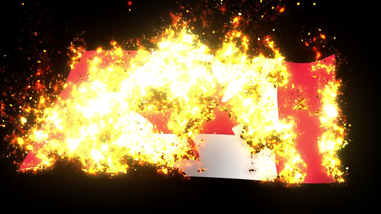 캐나다 발이 불타고 있는 애니메이션