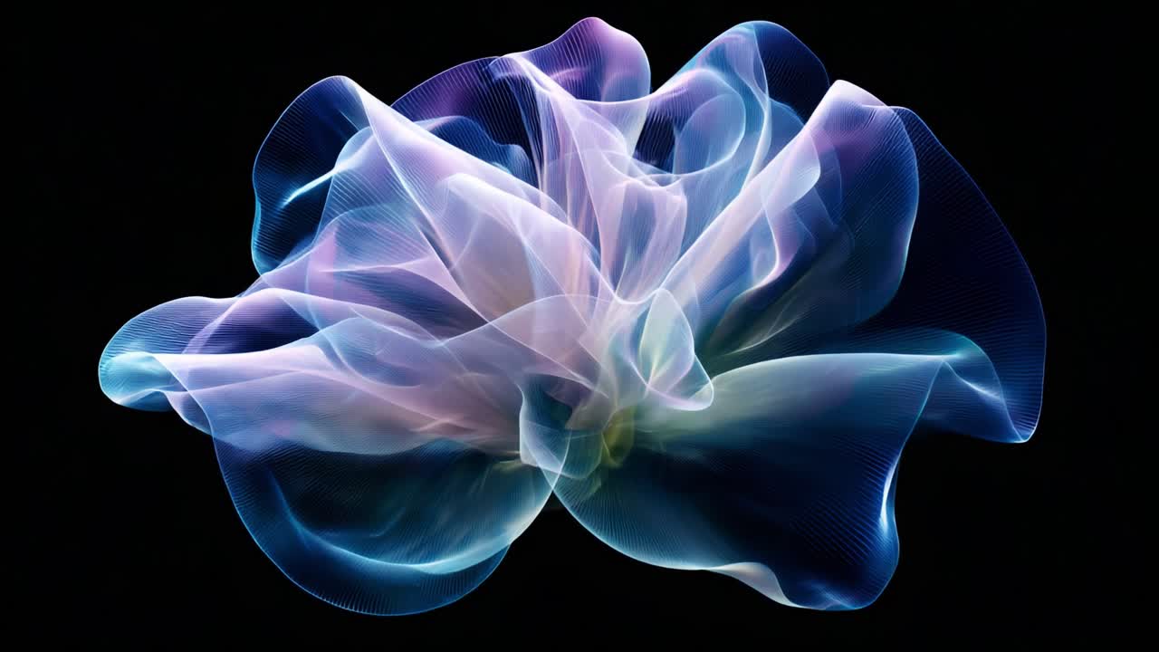 An ethereal display of luminous abstract waves, swirling and intertwining in a mesmerizing dance of colors and light, creating a captivating visual experience of motion and elegance