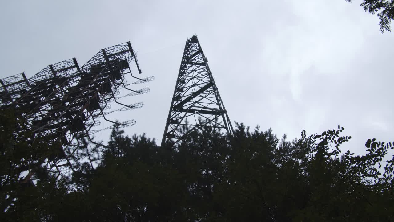 Duga Antenna At The Duga Radar Station In Chernobyl, Pripyat, Ukraine - low angle shot