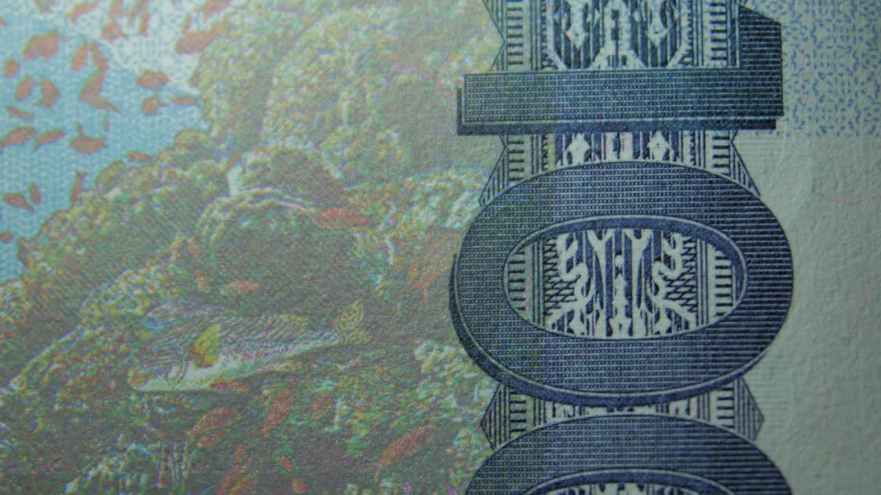 菲律宾人民币 (peso) 一千元的普通纸币纸币和纸币的宏观视图