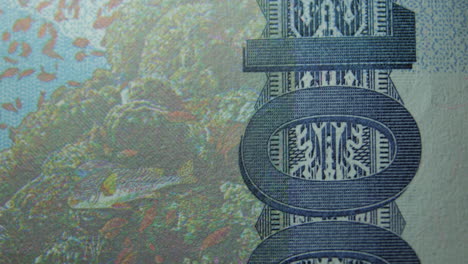 this is the macro view of a normal paper bank not- money- currency of 1000 philippines piso bill