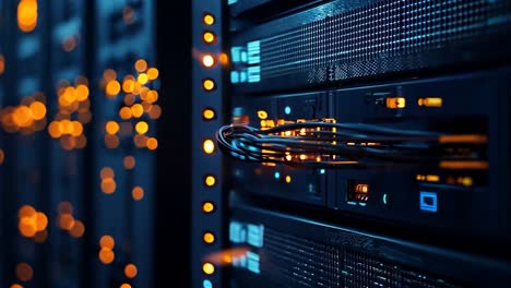a close up of a server in a data center