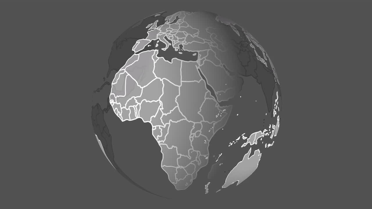 animación de un globo que gira sobre un fondo gris