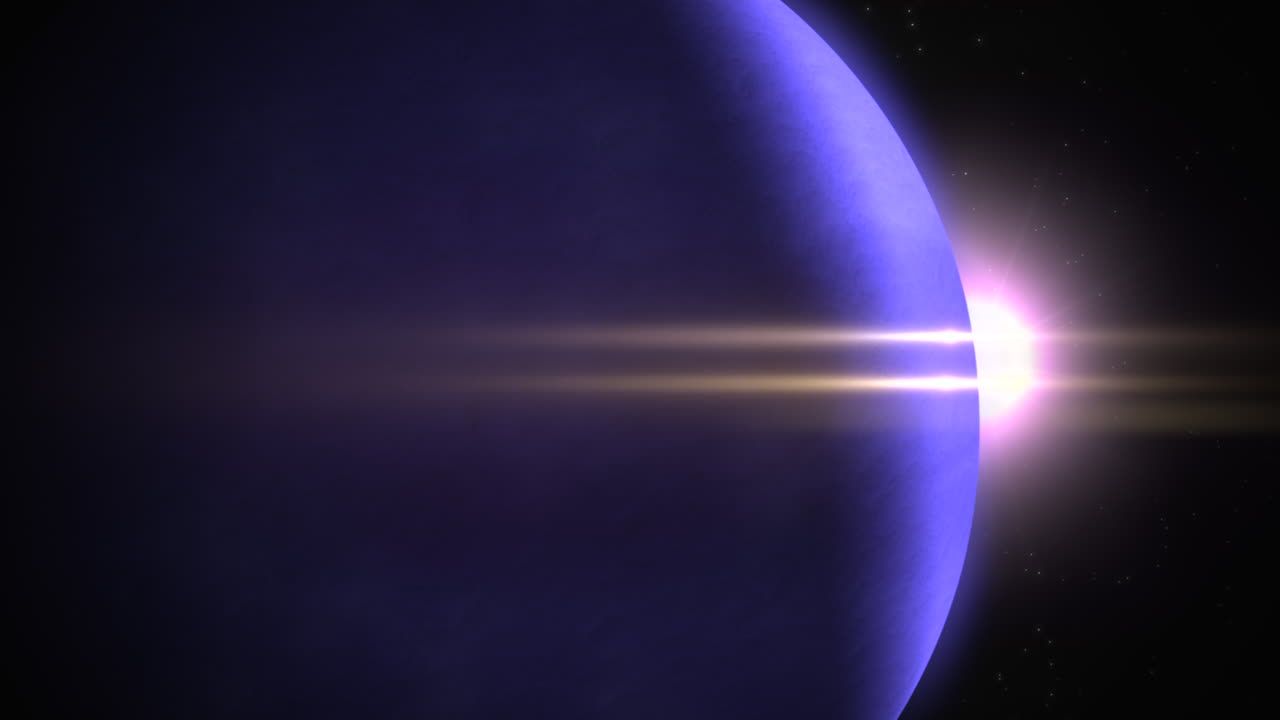 Gigante Azzurro: Globo Luminoso in una Galassia Stellata