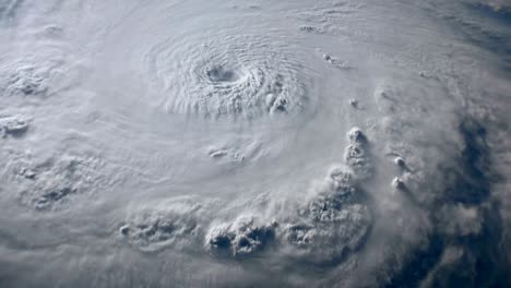 satellite view of a large hurricane with a well defined eye.