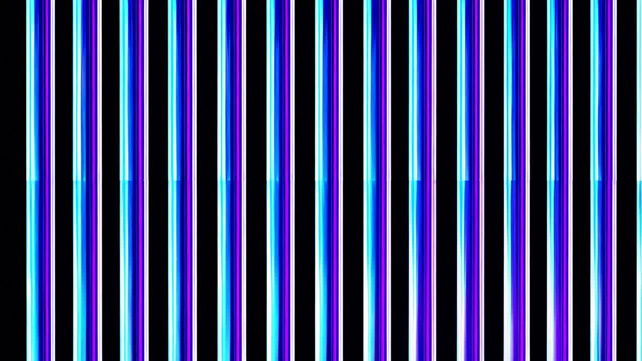 Turquoise vertical lines glow against a black background, creating a visually striking pattern with reflections, ideal for backgrounds, wallpapers, and digital art projects