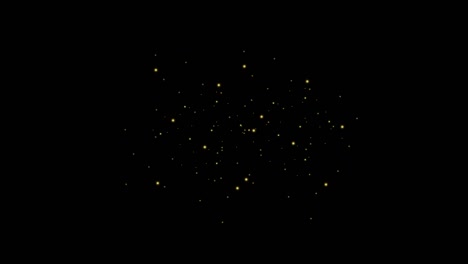 beautiful gold floating dust particles with flare on black background in slow motion. looped animation of dynamic wind particles in the air with bokeh. 4k 3840x2160