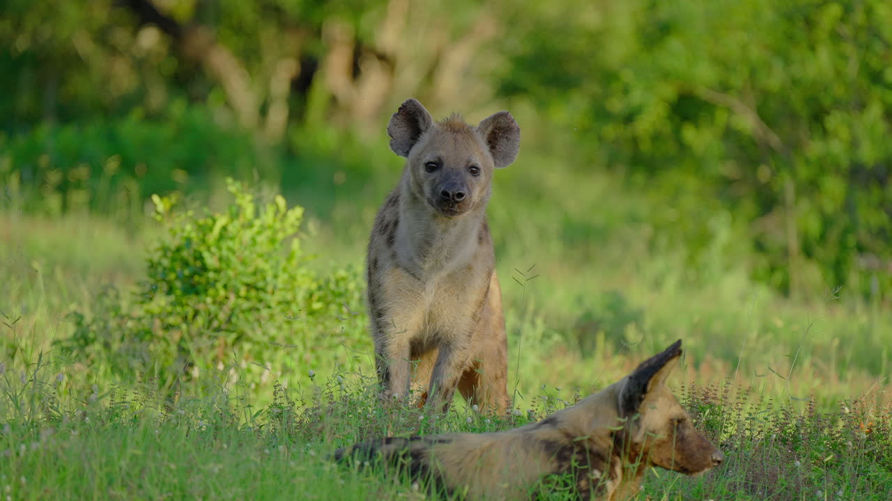 Iena maculata e licaoni nella savana