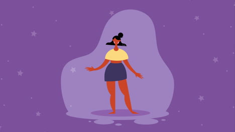 happy young woman character animation