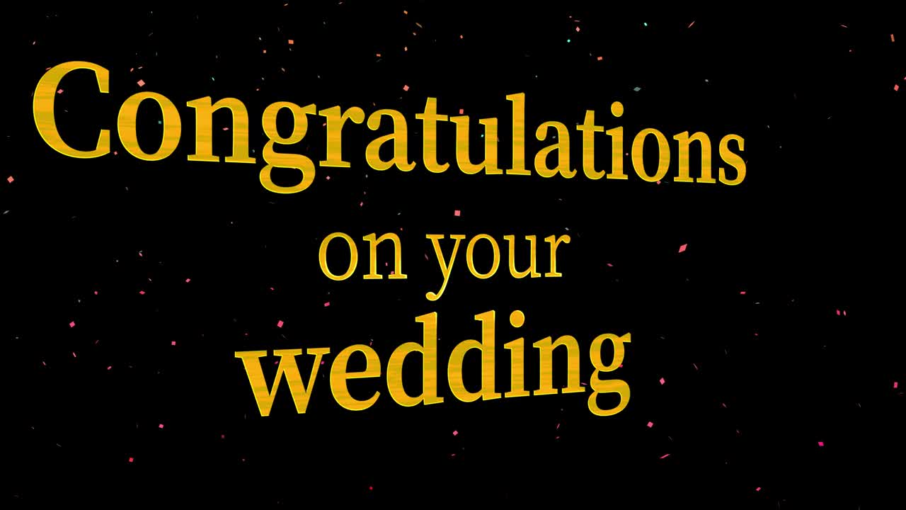 Congratulations on your wedding message text animation motion graphics