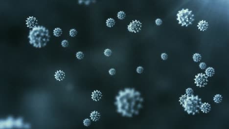 animación de las células del virus covid 19 sobre un fondo negro