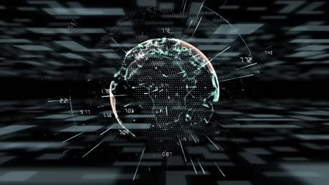 animation of data processing over globe