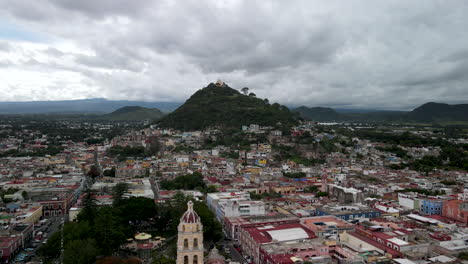 vista de atlixco desde drone en mexico