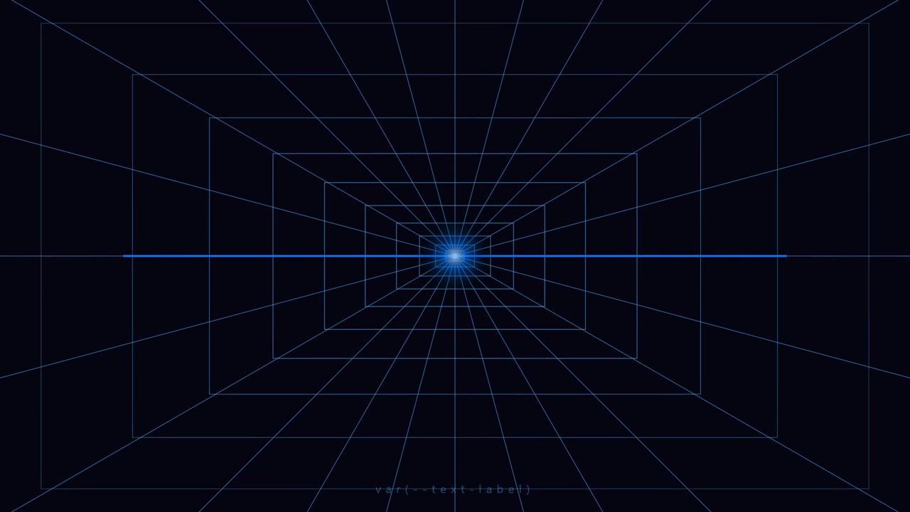 Abstract Digital Grid Tunnel with Glowing Central Light
