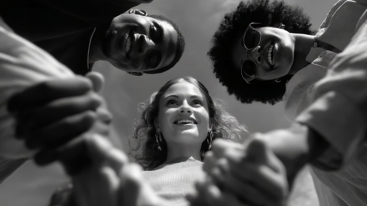 A Joyful Moment of Connection: Three Friends United by Laughter and Friendship in a Heartwarming Capture Emphasizing Togetherness and Joyfulness in Black and White Imagery