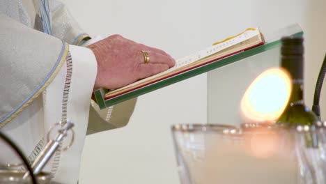 Catholic-priest-reads-gospel-during-wedding-ceremony-in-church