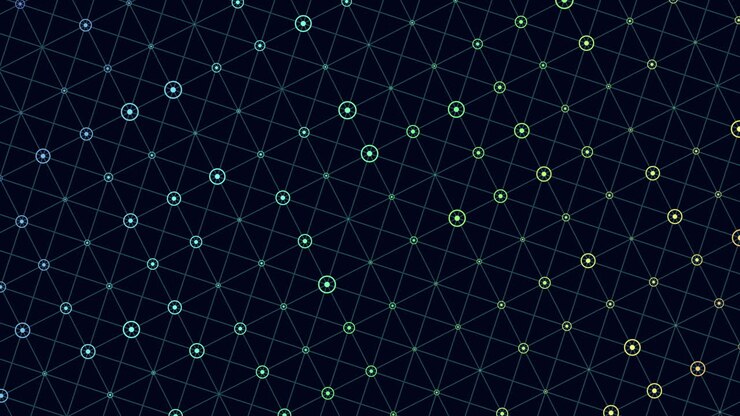 Colorful hexagonal grid of dots