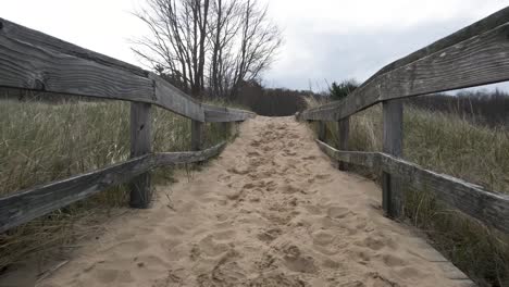 Sand mound blocking the old boardwalk path