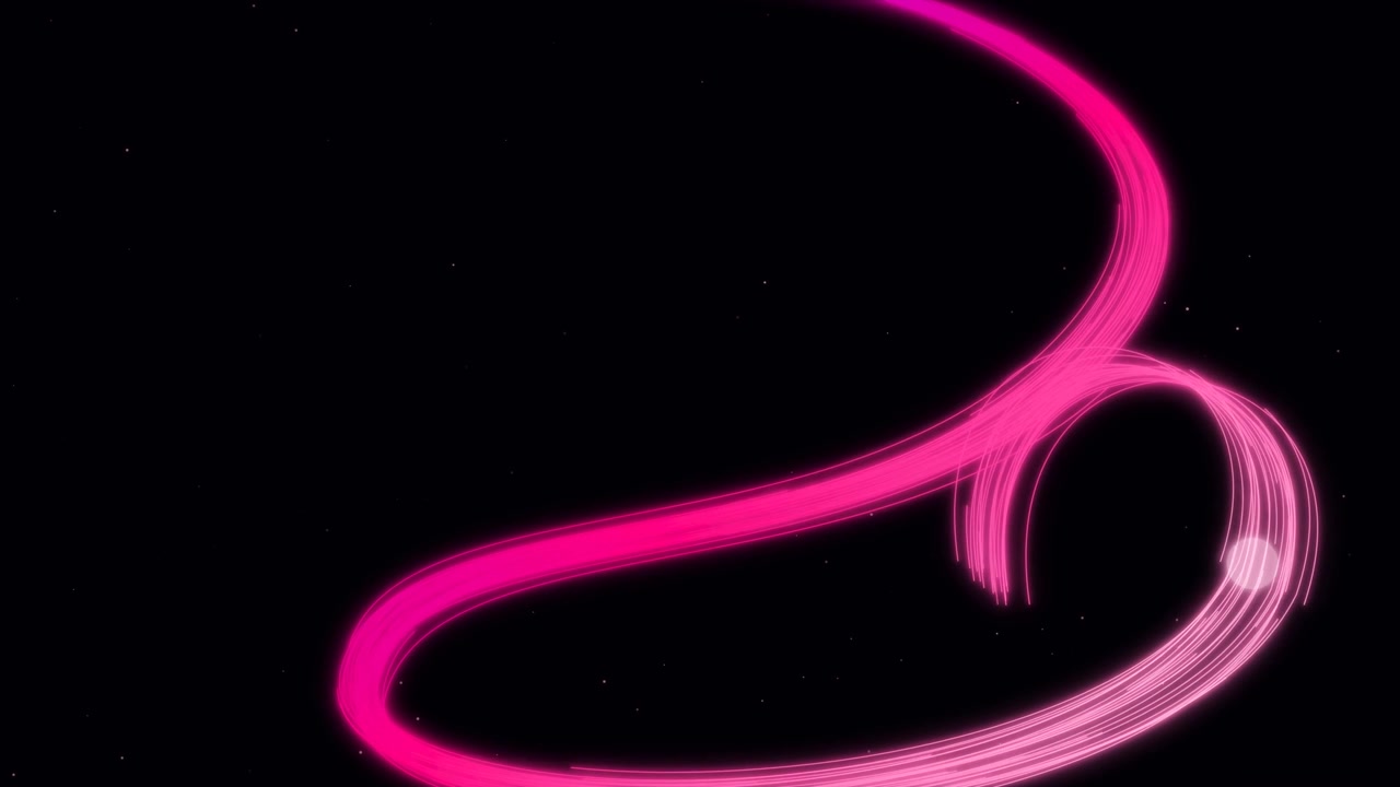Abstrakte rosa Lichtspur auf schwarzem Hintergrund