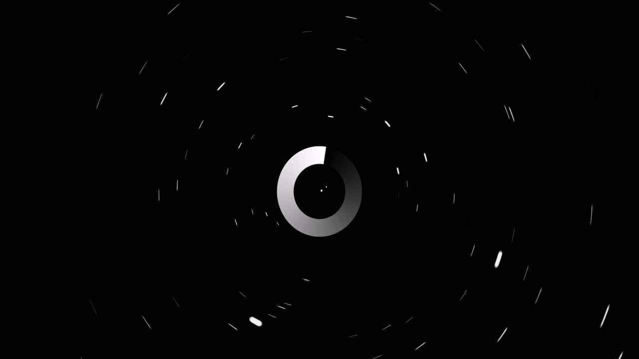 Animation of data loading ring on black background