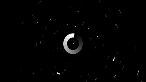 animación del anillo de carga de datos sobre un fondo negro