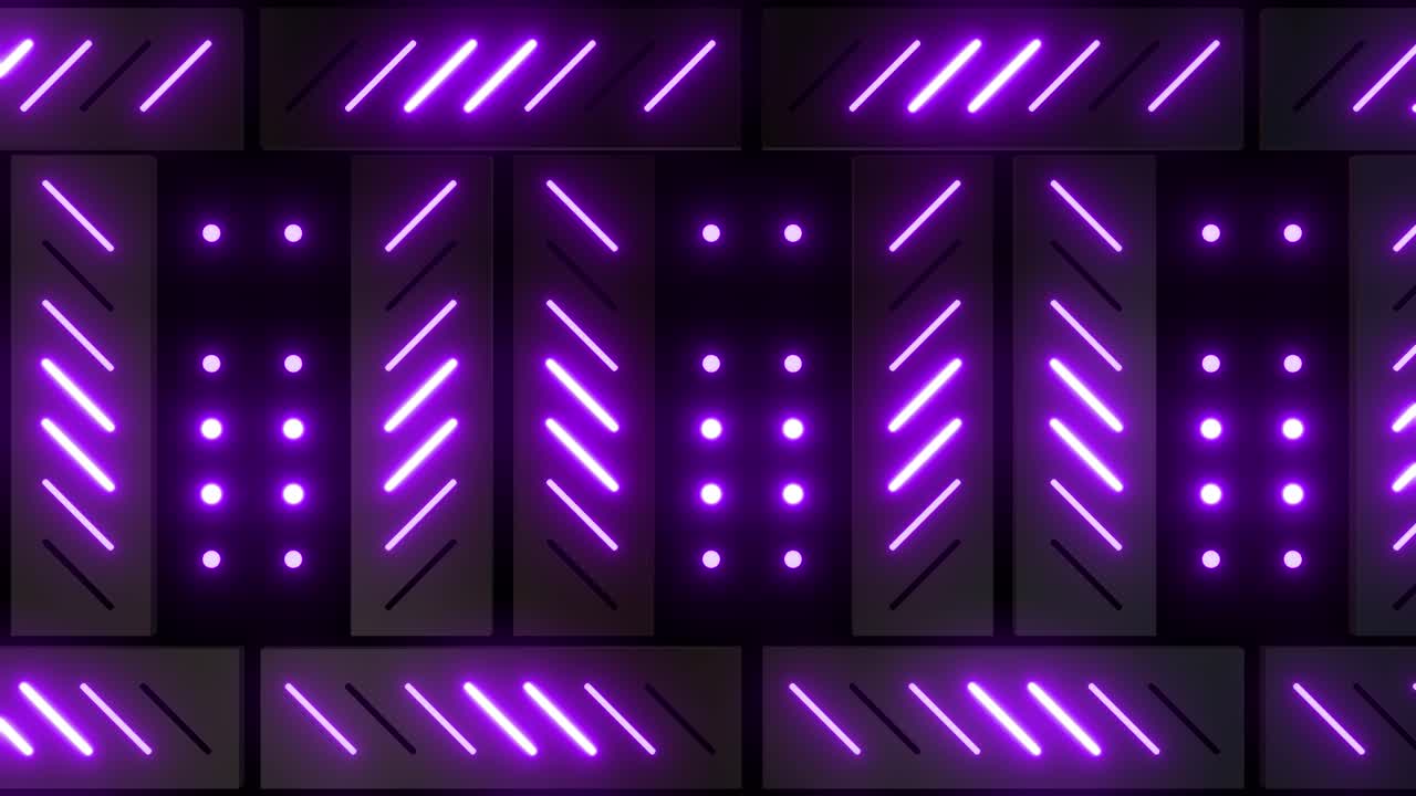 Motivo geometrico a parete viola neon