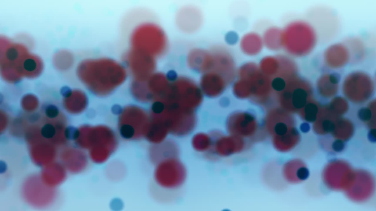 4k partículas de polvo bokeh primer plano azul y rojo