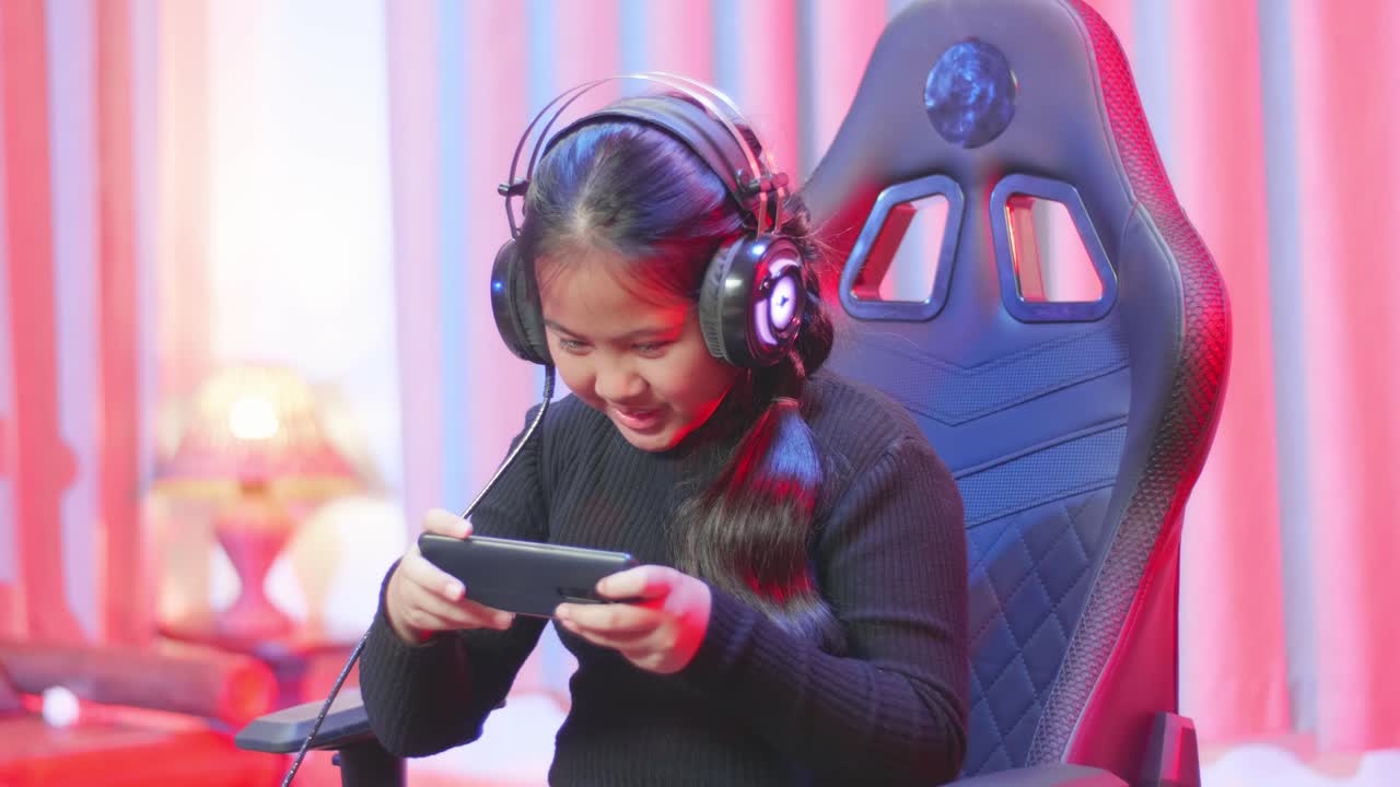 Girl Gaming on Smartphone