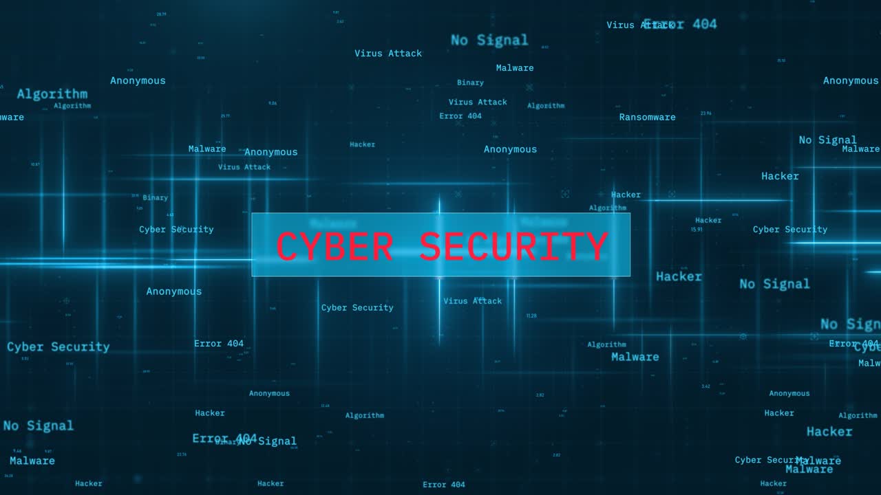 Cyber Security Text Reveal over Dynamic Moving Lines on Futuristic Background