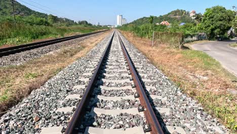 progression of a train ride through countryside