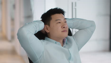relaxed businessman in office