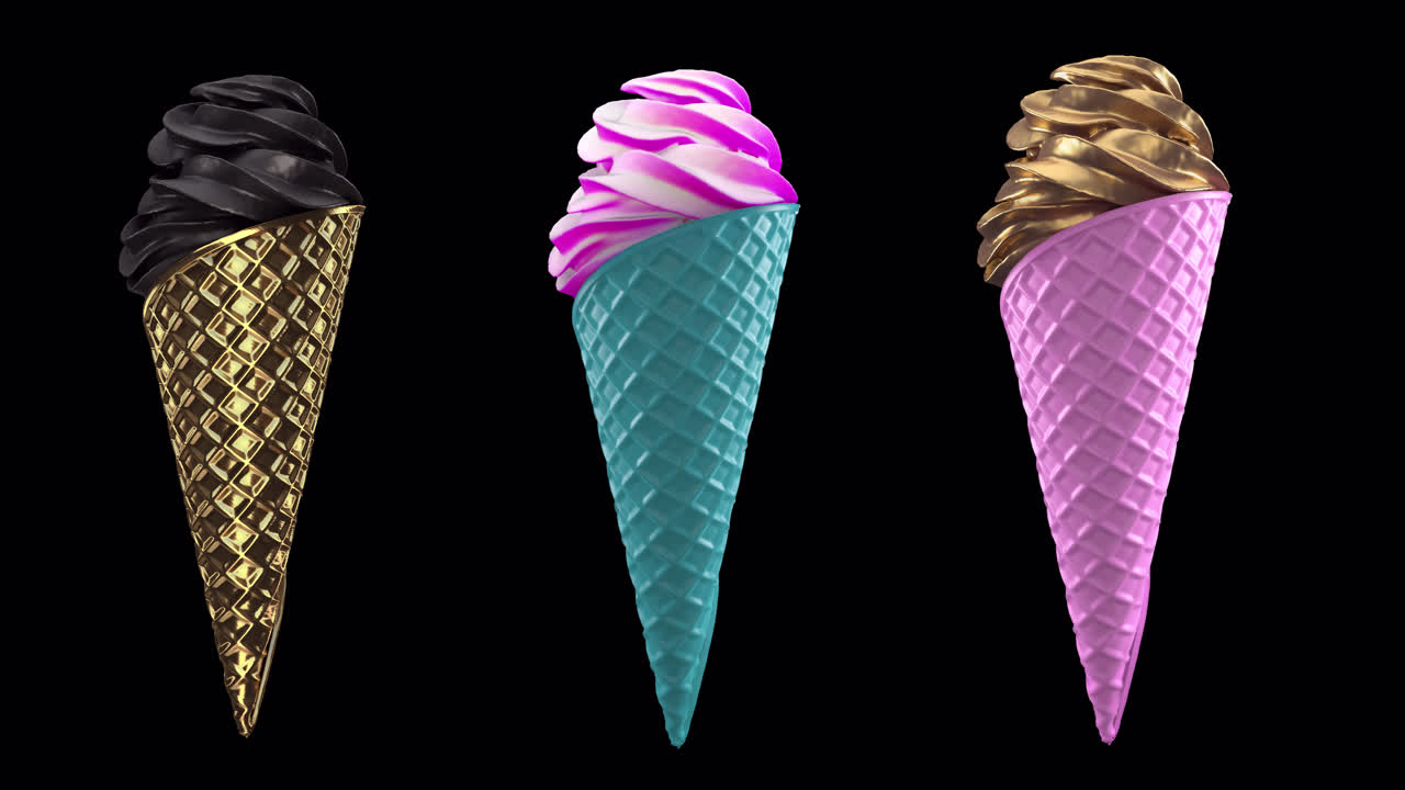 3 crema con animación de bucle alrededor del eje con canal alfa