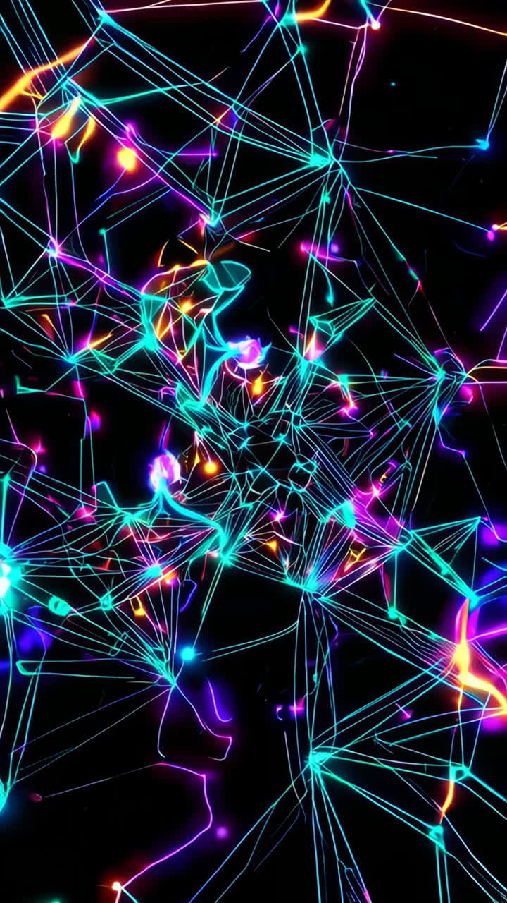 Vibrant Neon Abstract Digital Network