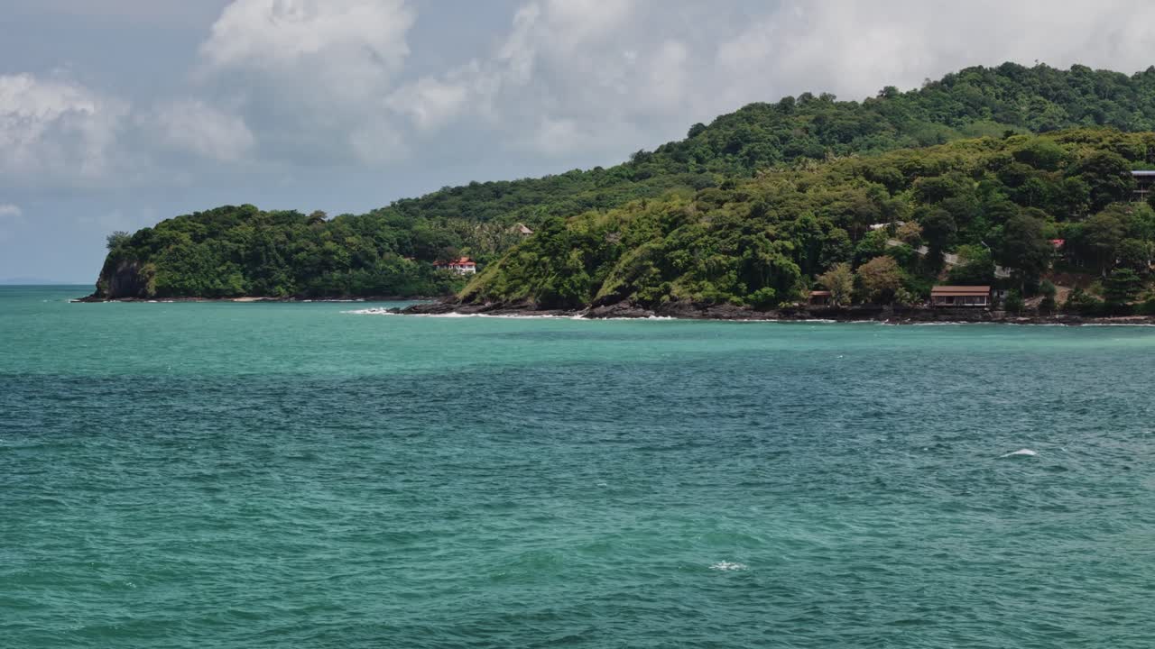 Low Sideways Shot Over Ocean Looking Inland