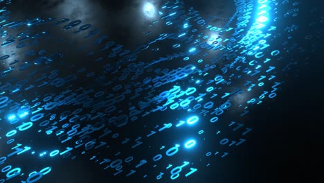 4k artistic infographics binary numbers rotation. technology network data connection