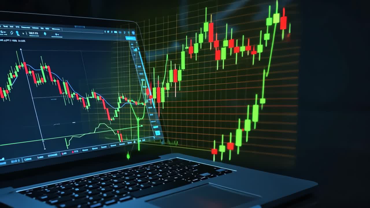 Stock Market Analysis on Laptop