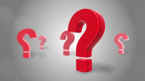 question mark red sign wall 3d rotation loop animation