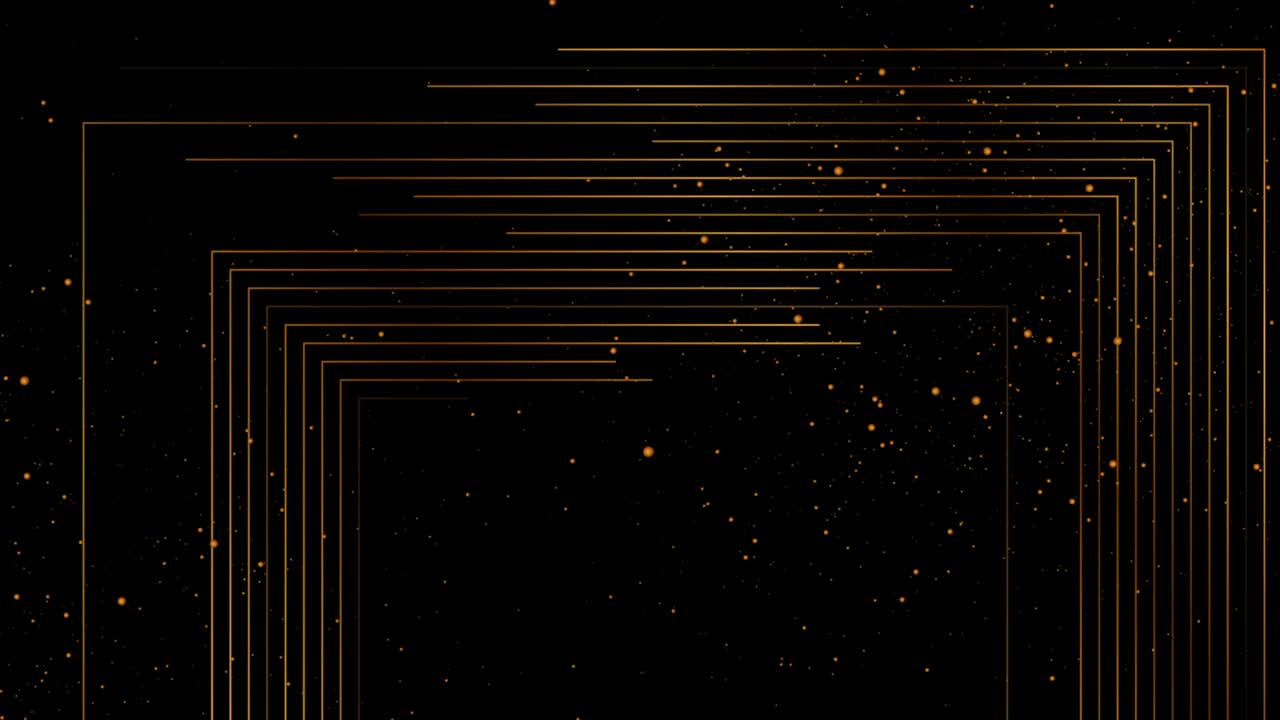 금색 미니멀 라인과 반이는 먼지 입자 추상적인 운동 배경