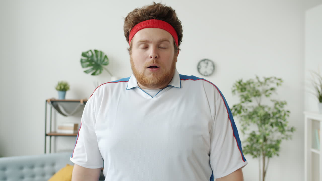 Surprised Man in Sports Outfit