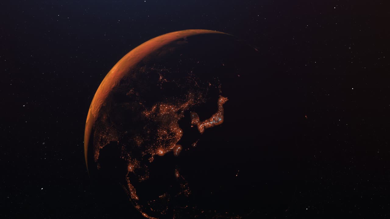 otra civilización. vista desde el espacio. miles de millones de estrellas brillantes. vuelo suave