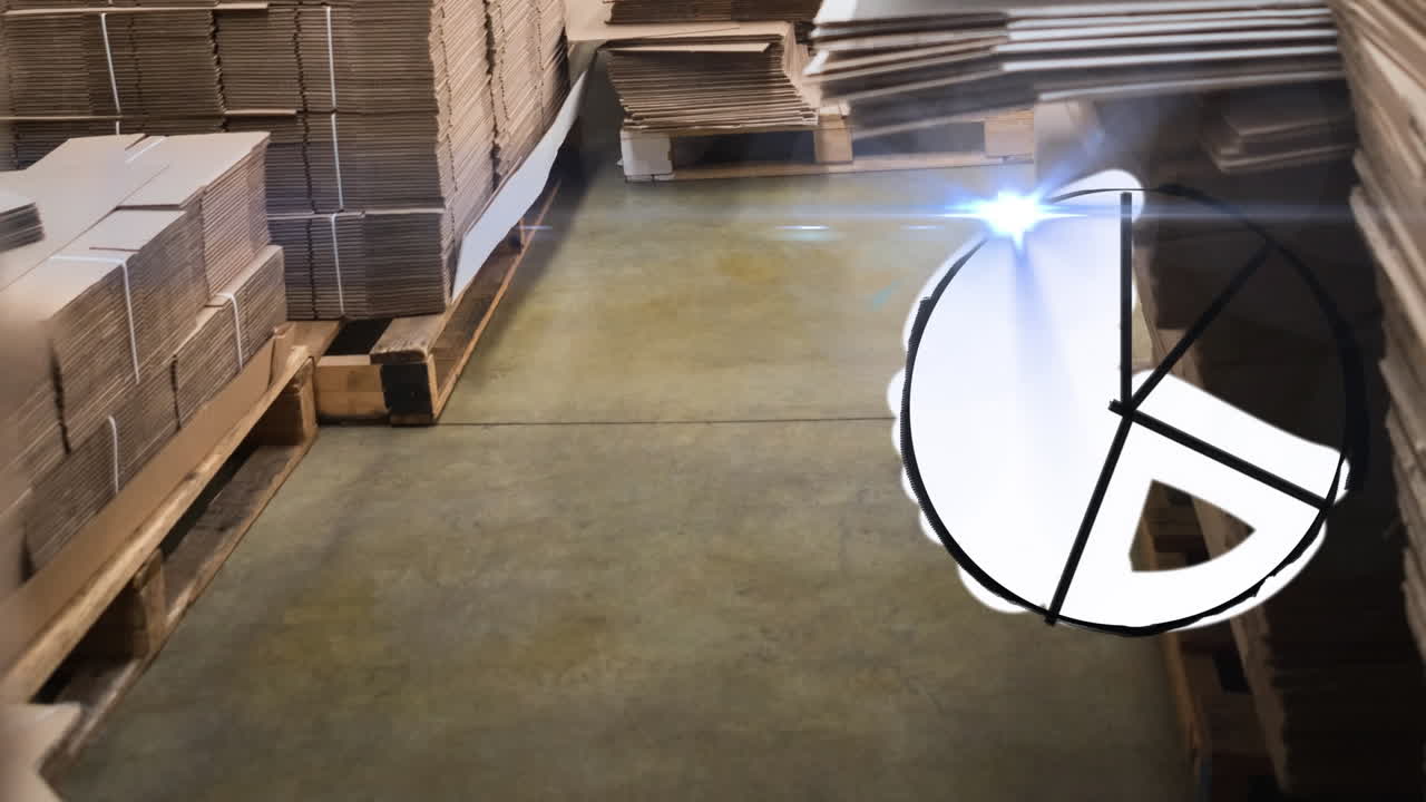 animación del gráfico financiero sobre el almacén.