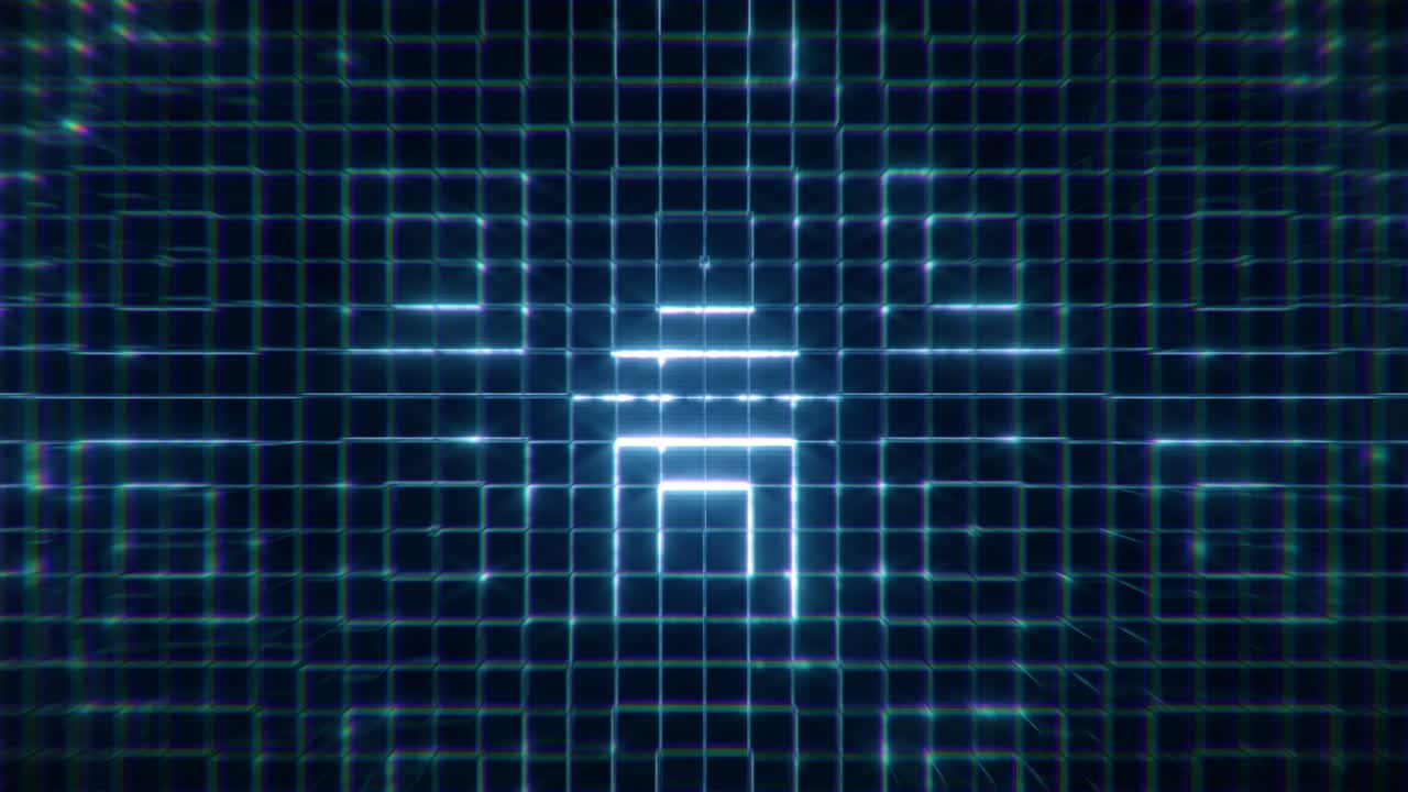 Sci-fi neon glowing shimmering grid. Abstract background